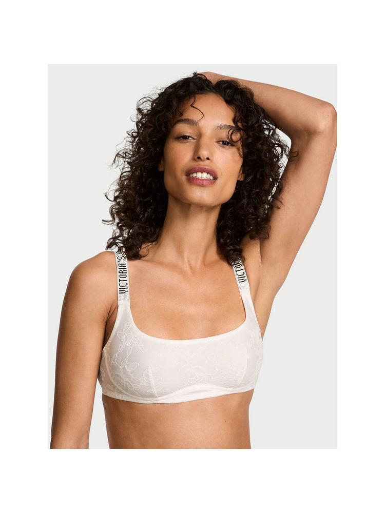victoria's secret intimates Victoria's Secret Women White Very Sexy Shine Strap Lace Scoop Bralette-picture-11