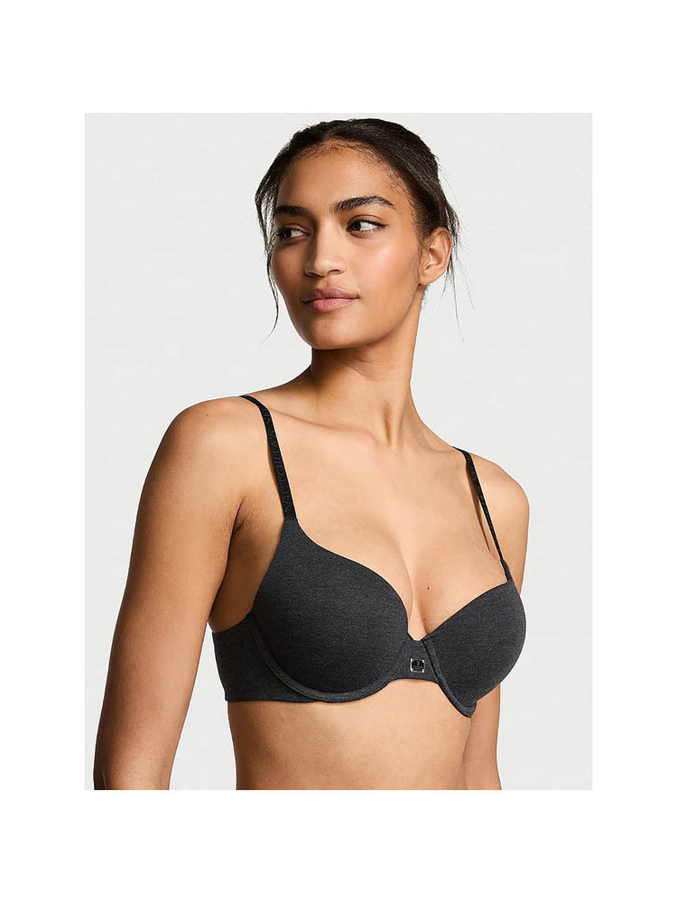 victoria's secret intimates Victoria's Secret Women Black The T-shirt Cotton Logo Hardware Perfect Shape Push-Up Bra-picture-27