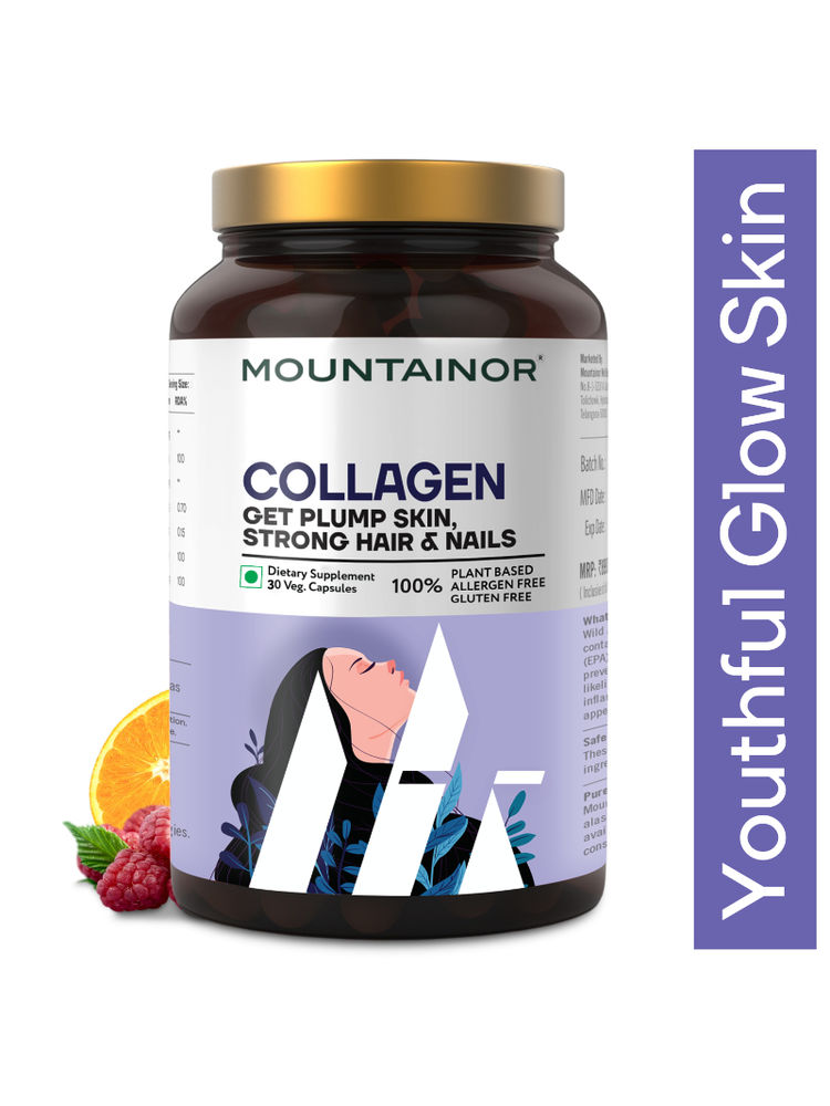 Mountainor Collagen for Youthful & Glowing Skin with Biotin & Vit C Anti-Ageing Korean Care Capsules