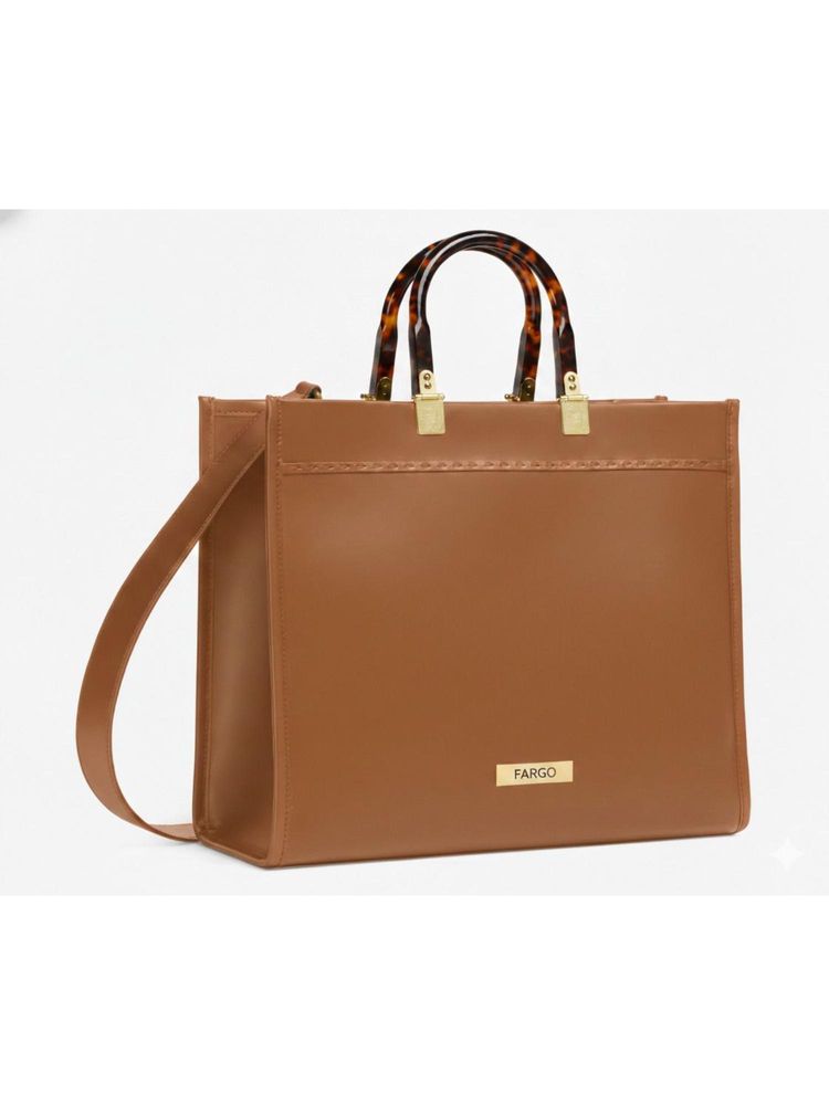 FARGO Prestige Tan with 15-Inch Laptop Compartment Tote Bag-image-26