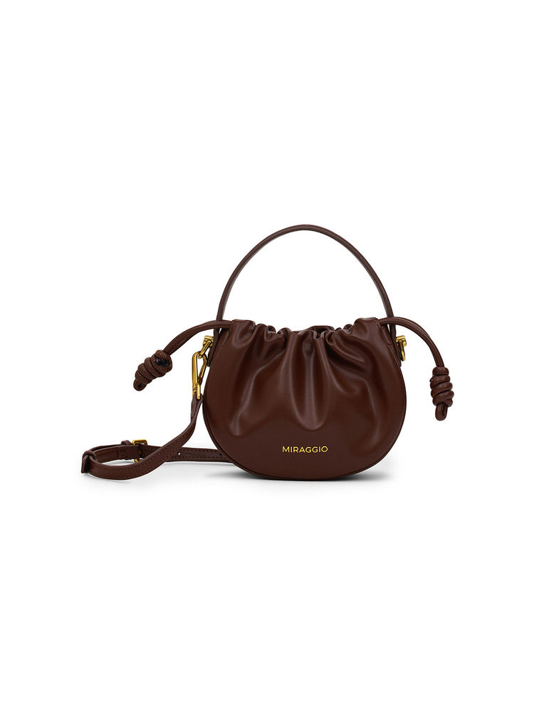 MIRAGGIO Brown Halo Micro Small Sling Bag