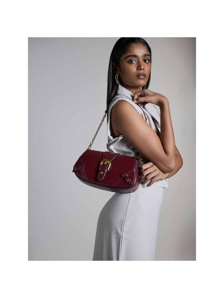 MIRAGGIO Sylvie Wine Shoulder Bag For Party & Everyday Use-picture-43
