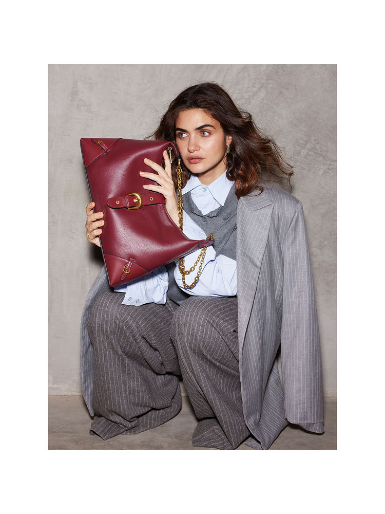 MIRAGGIO Wine Heather Hobo Bag