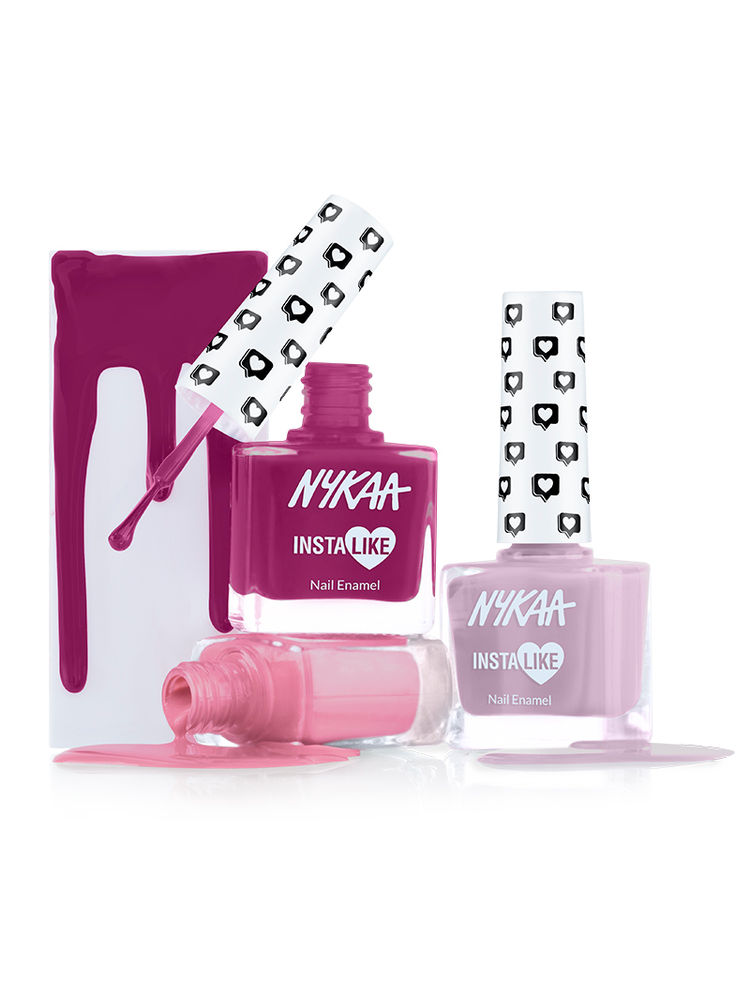 Nykaa Cosmetics Nail Enamel - Magenta Meme + Mauve Mood + Pink Potrait