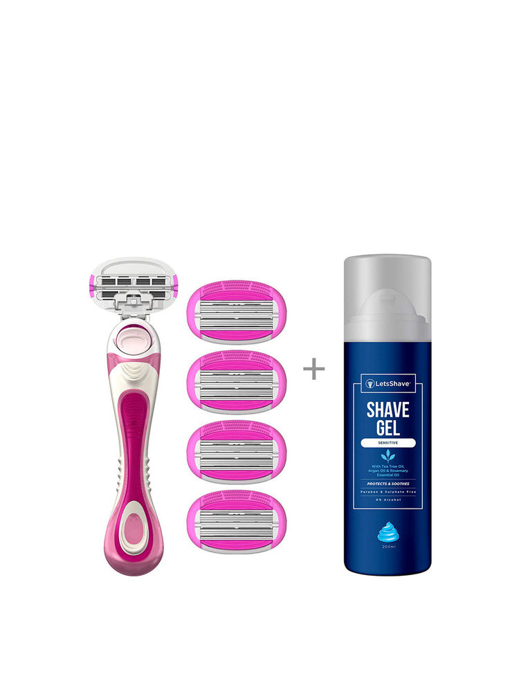 LetsShave Evior 6 Value Kit for Sensitive Skin With Evior 6 Blades & Evior Whipped Cream