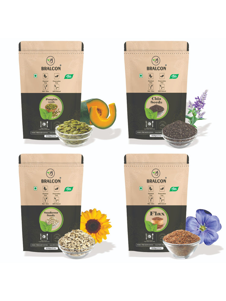 BRALCON Raw Seeds Combo Of Chia, Pumpkin, Sunflower & Flax-image-23