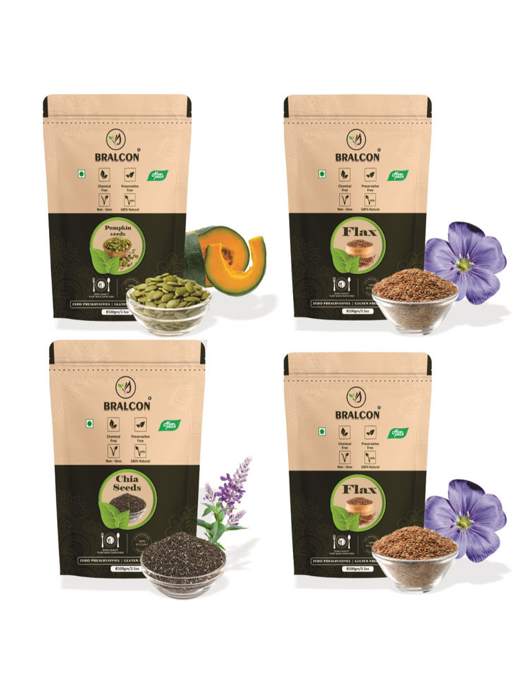 BRALCON Raw Flax Seeds(Pack Of 2), Chia Seeds & Pumpkin Seeds-picture-26