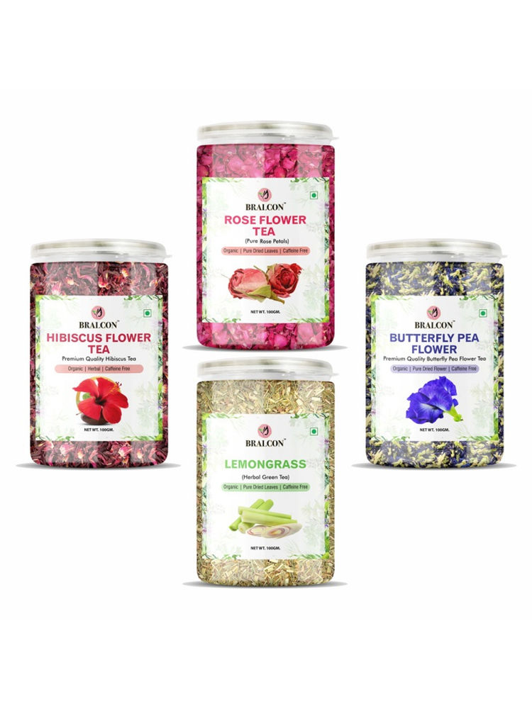 BRALCON Tea Combo Of Hibiscus Flower, Butterfly, Rose & Lemongrass-image-22