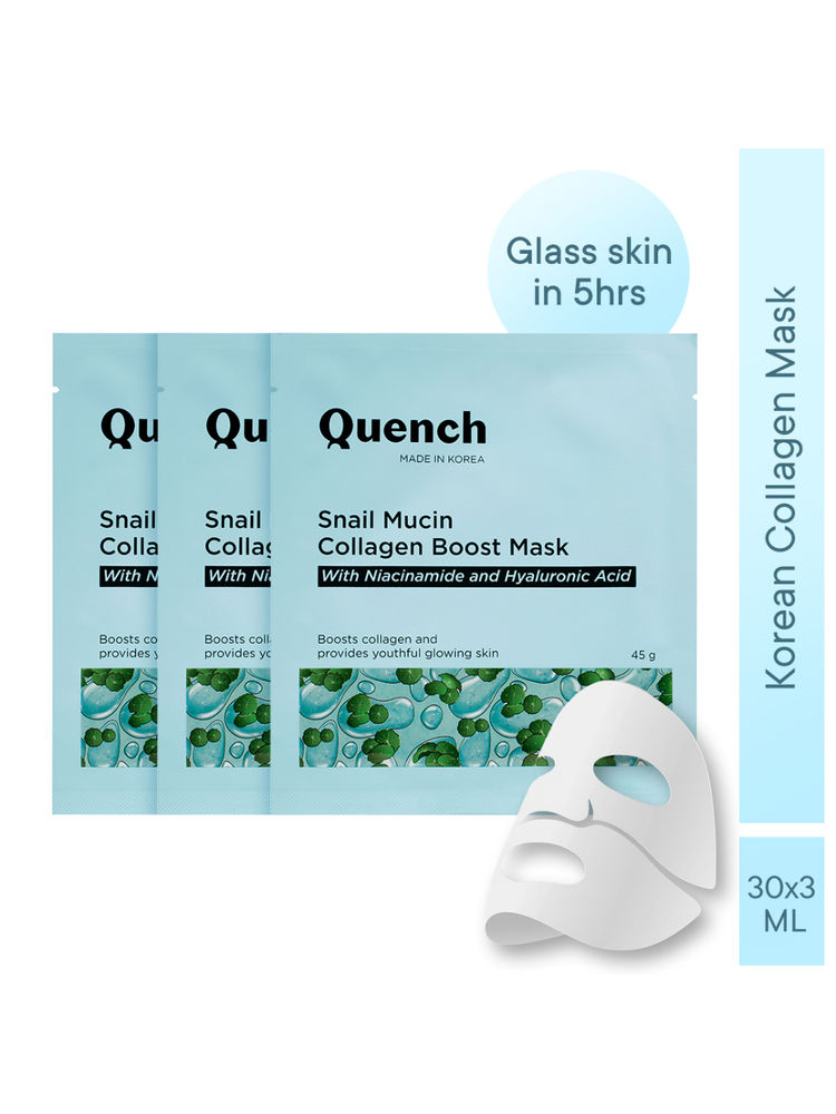 Quench Snail Mucin Collagen boost Mask - Pack Of 3-picture-19