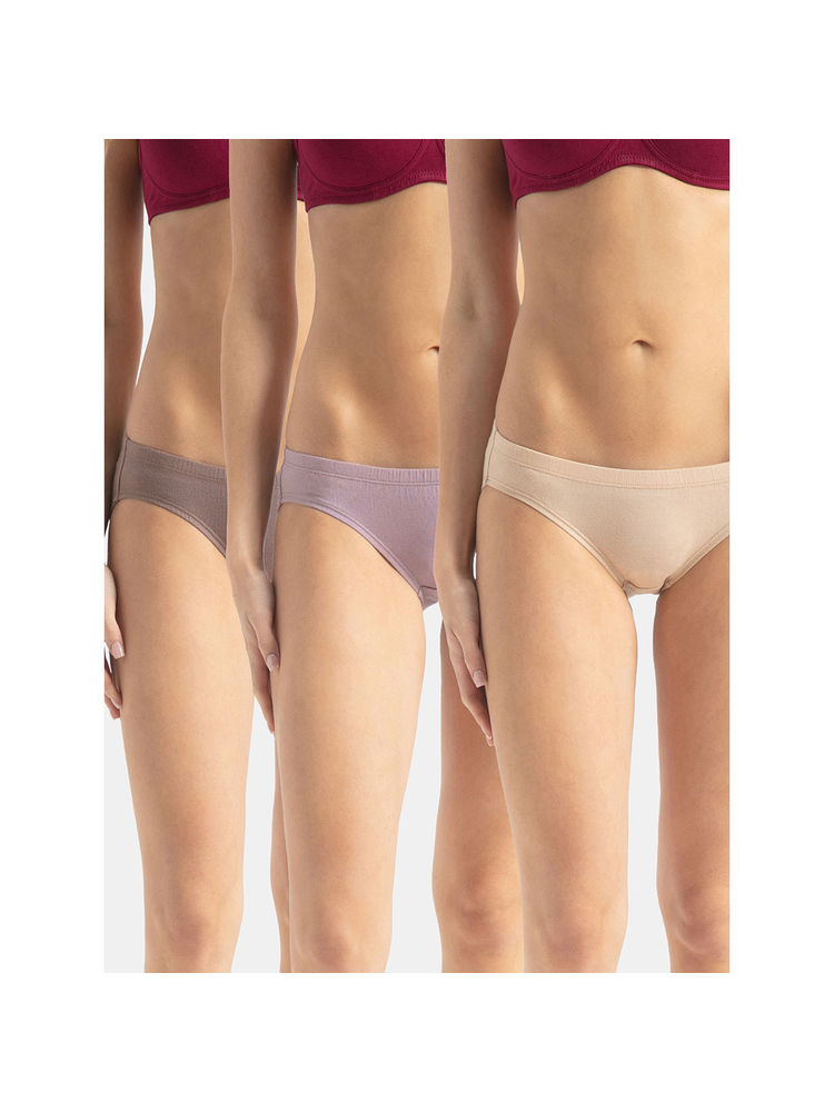 Jockey FE30 Women Medium Coverage Cotton Elastane Bikini-Assorted Colors (Pack of 3)-picture-15
