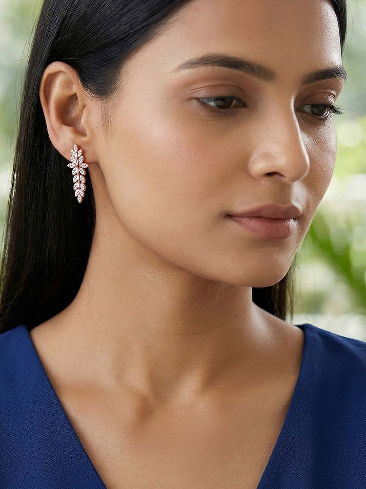 GIVA 925 Silver Rose Gold Kalyani Earrings-image-48