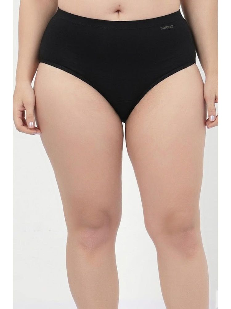 Zelena Black High Rise Maternity Hipster Brief-image-4