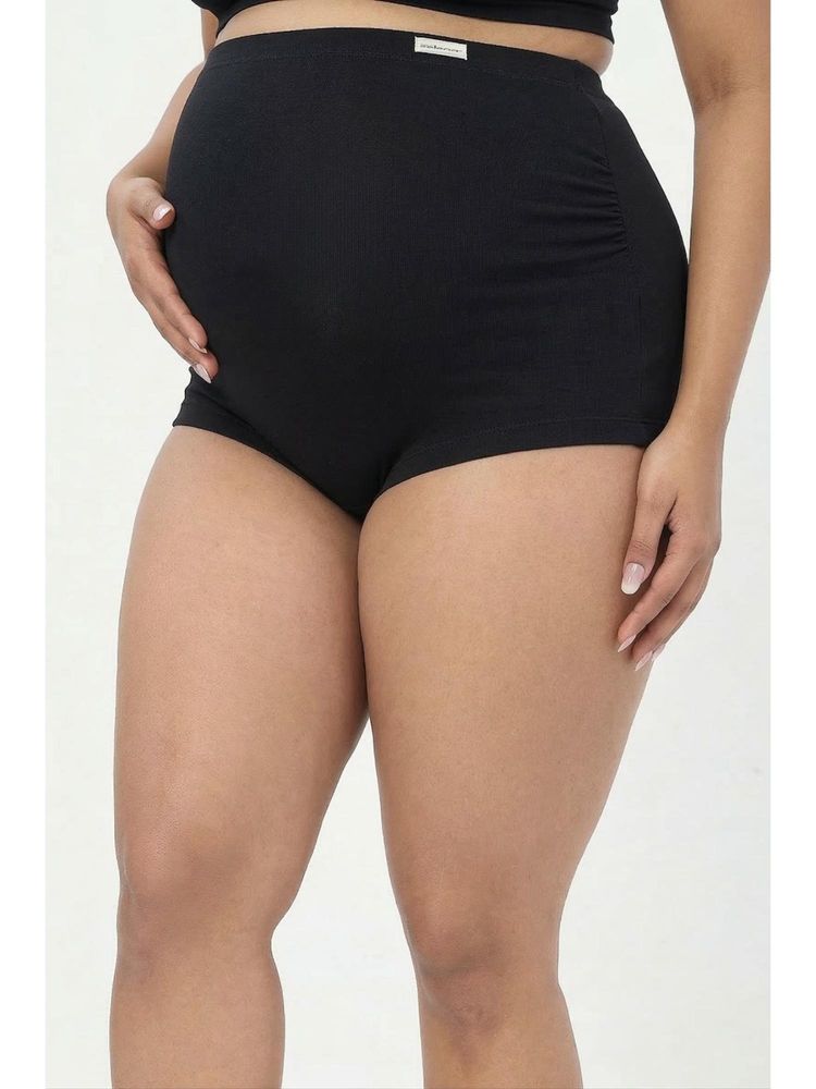Zelena Black Over Belly Maternity Brief-image-3