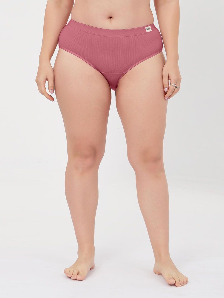 Zelena Pink Solid Cotton Rib Maternity Hipster Brief-picture-19