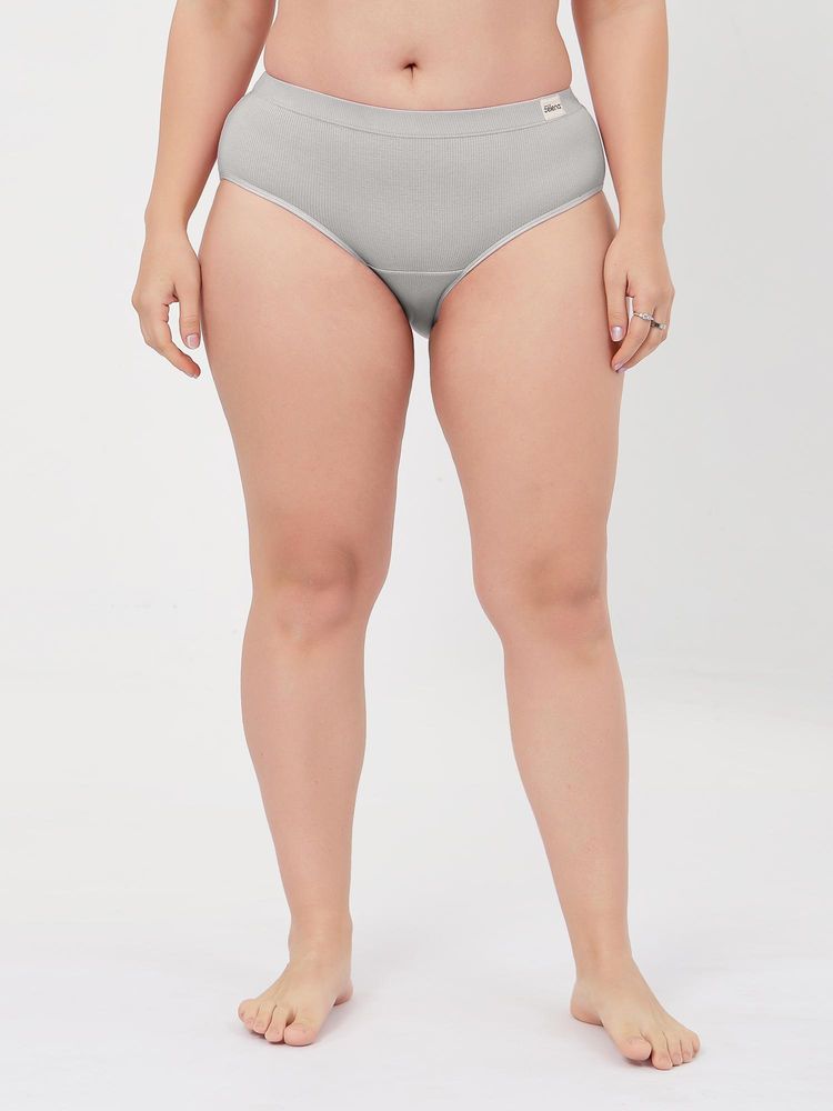 Zelena Grey Solid Cotton Rib Maternity Hipster Brief-picture-13