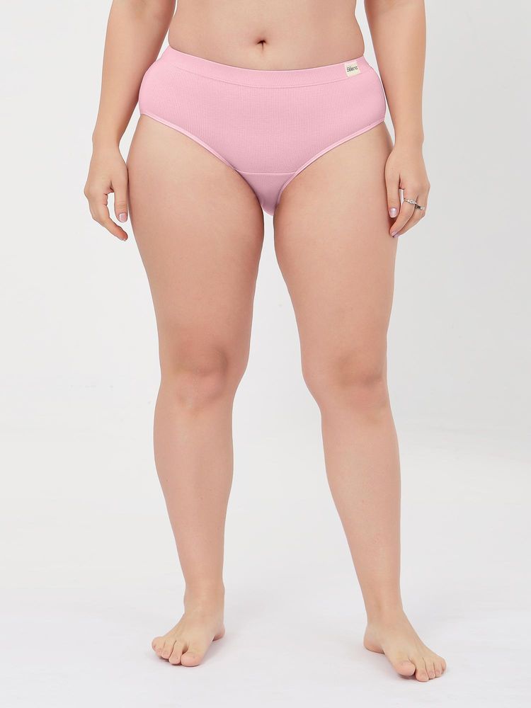 Zelena Pink Solid Cotton Rib Maternity Hipster Brief-picture-18