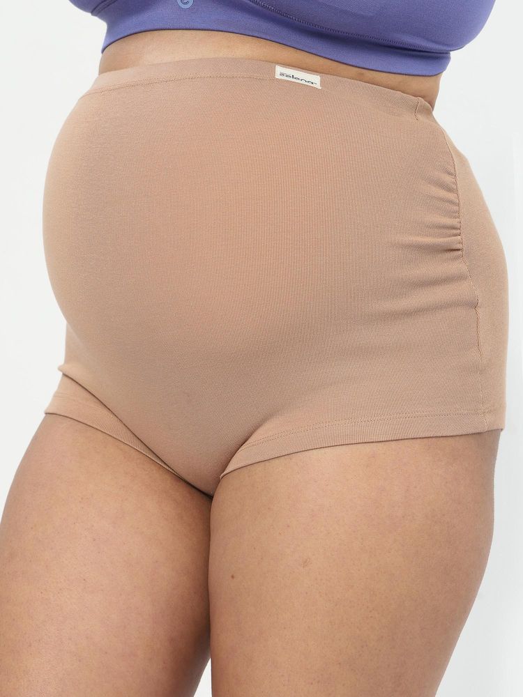 Zelena Beige Over Belly Maternity Brief-image-34