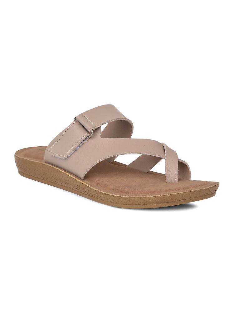 Bata Beige Toe Ring Sandals for Women-image-7