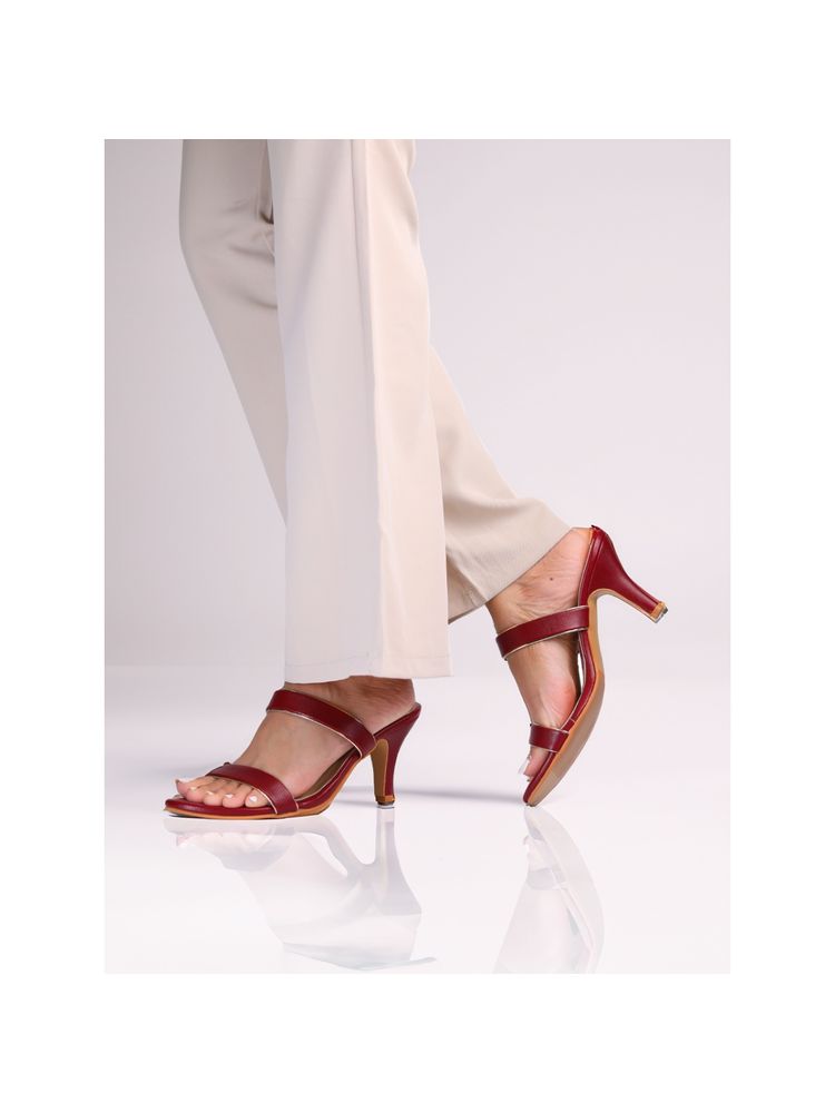 Monrow Women Annie Maroon Kitten Heels-image-42