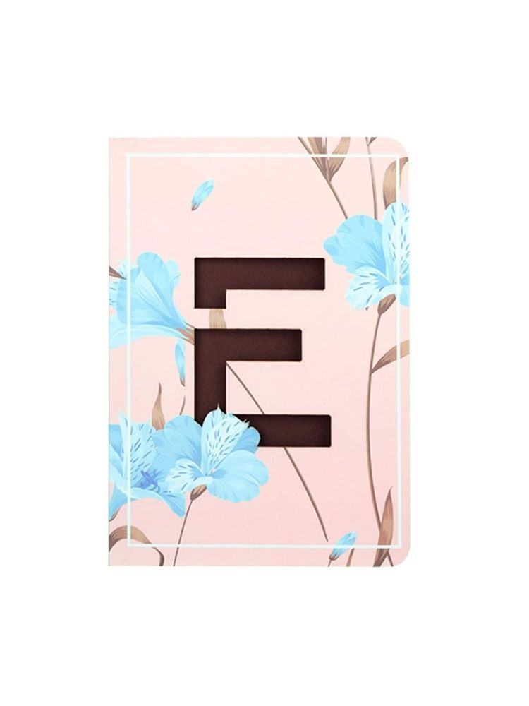 Doodle Initial E - Floral Monogram Notebook