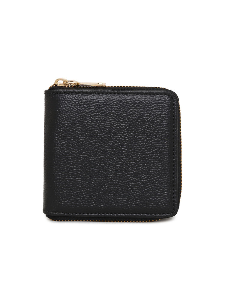 KLEIO PU Leather Multipurpose Zip Black Wallet (HO5003KL-CHBL)-picture-20