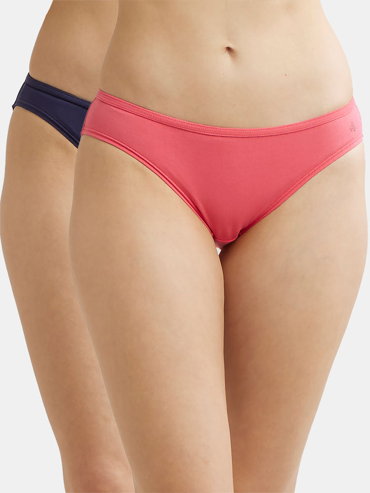 Jockey SW01 Women Medium Coverage Cotton Elastane Bikini - Solid Assorted (Pack of 2)-picture-15