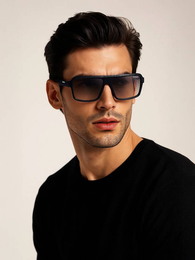 IDEE Grey Square 100% Uv Protected Sunglasses For Men Size 57-picture-14