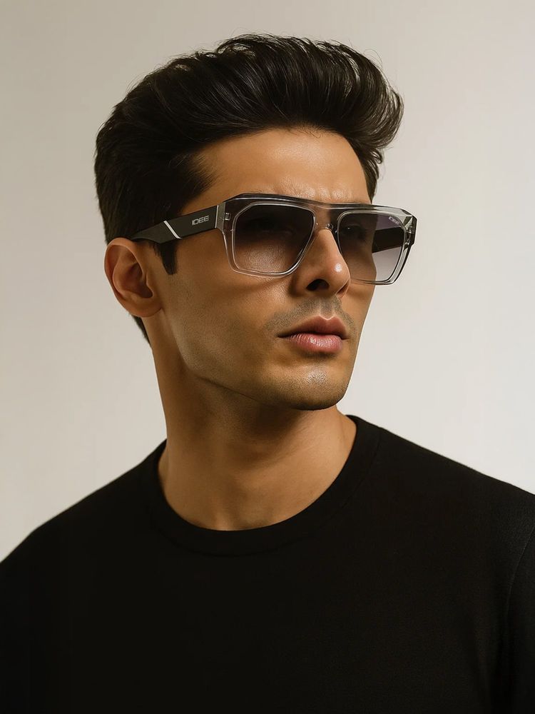 IDEE Grey Square 100% Uv Protected Sunglasses For Men Size 57-picture-11