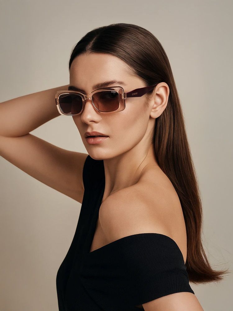 IDEE Brown Rectangle 100% Uv Protected Sunglasses For Women Size 54-picture-14