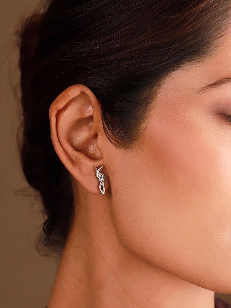 Voylla Silver Sterling Silver Rhodium Plated Pair Of Earrings-picture-43