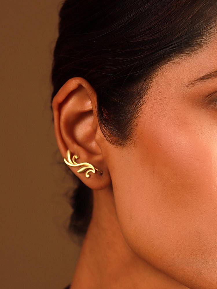 Voylla Gold Sterling Silver Gold Plated Pair Of Earrings-picture-19