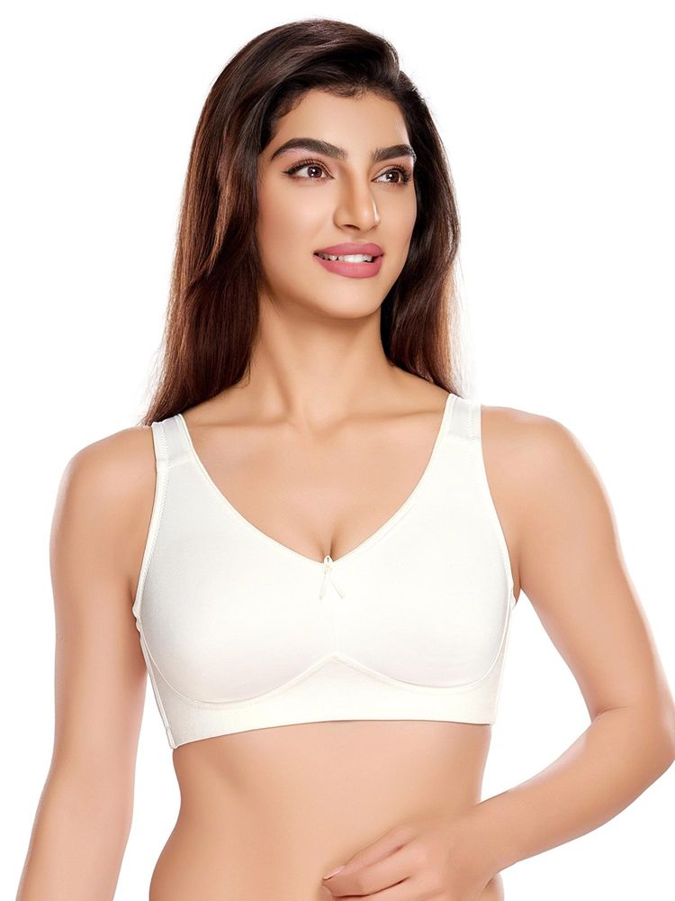 Juliet Womens Plush Perfection Minimiser Bra White-image-33