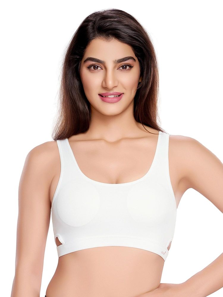 Juliet Womens Effortless Lift Padded Sports Bra White-image-2