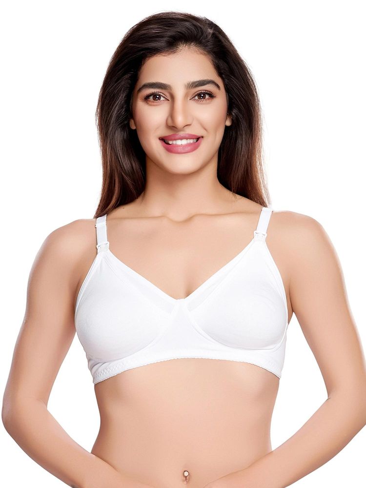 Juliet Womens Nursing Seamless Boost Bra Mold Feed White-picture-22