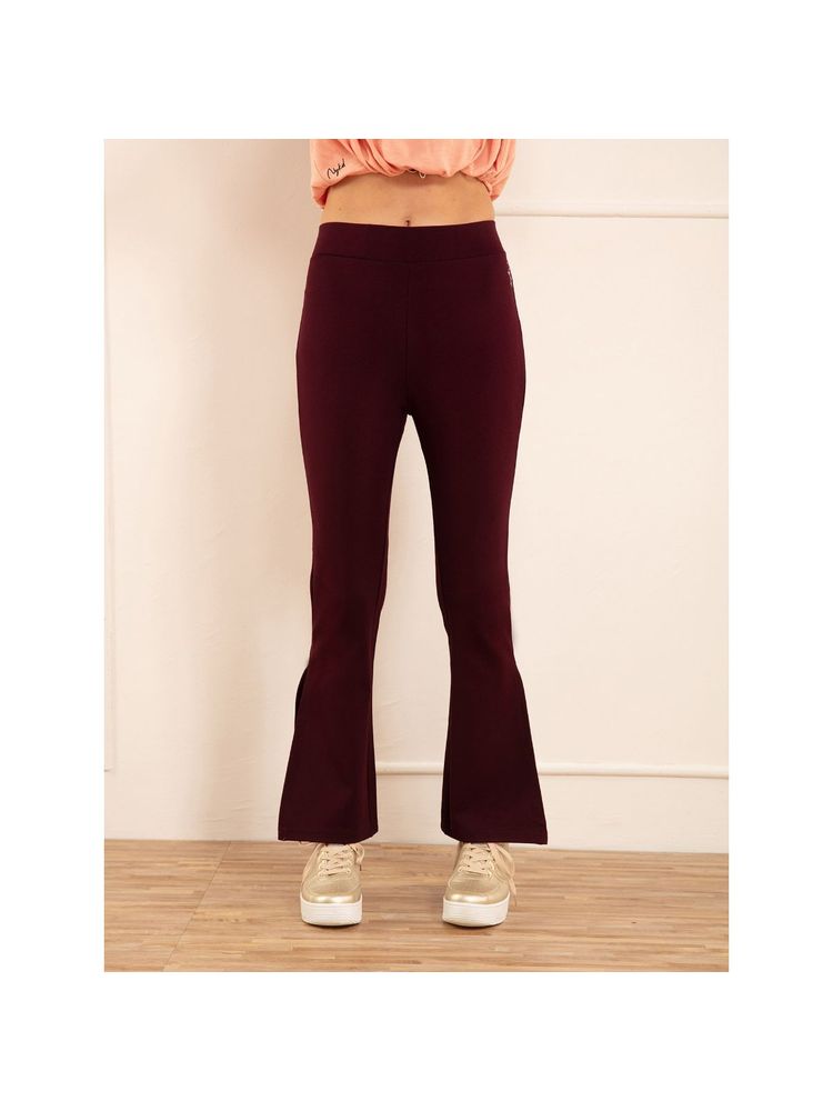 Nykd by Nykaa High Waisted Flared Pants- NYAT234 Zinfandel-picture-14