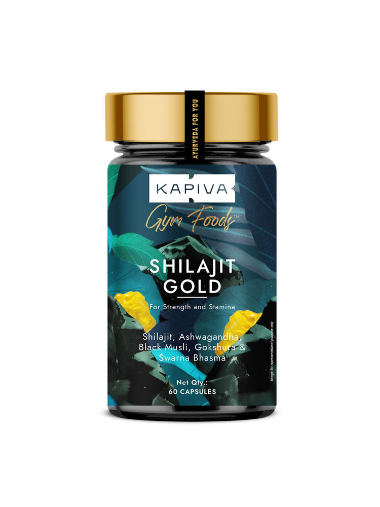 Kapiva Shilajit Gold Capsules Contains Himalayan Shilajit Ashwagandha & Gokshura