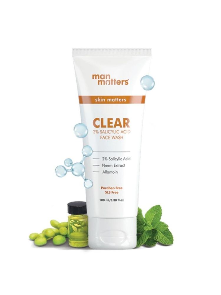 Man Matters Clear 2% Salicylic Acid Face Wash For Acne & Dark Spots
