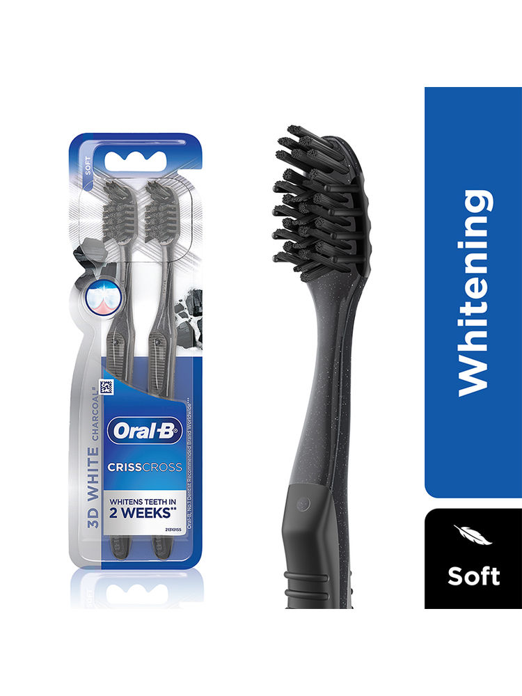 Oral-B 3D White Charcoal Soft Toothbrush For Adults (Pack Of 2)-image-45