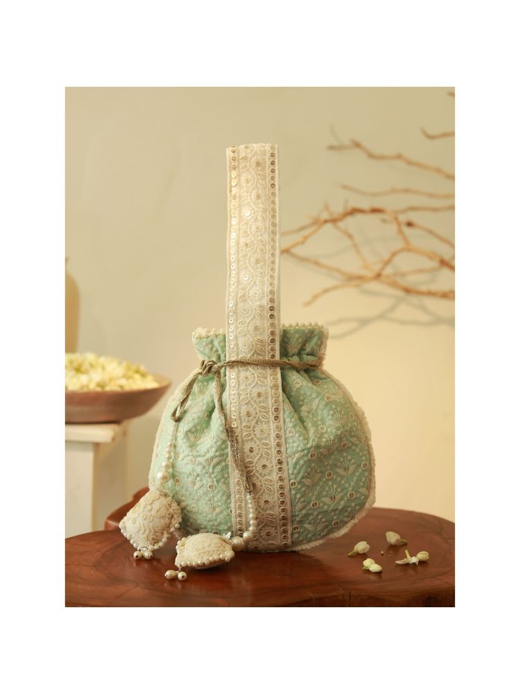 THE TAN CLAN Blue Ruhi Potli Bag-image-13