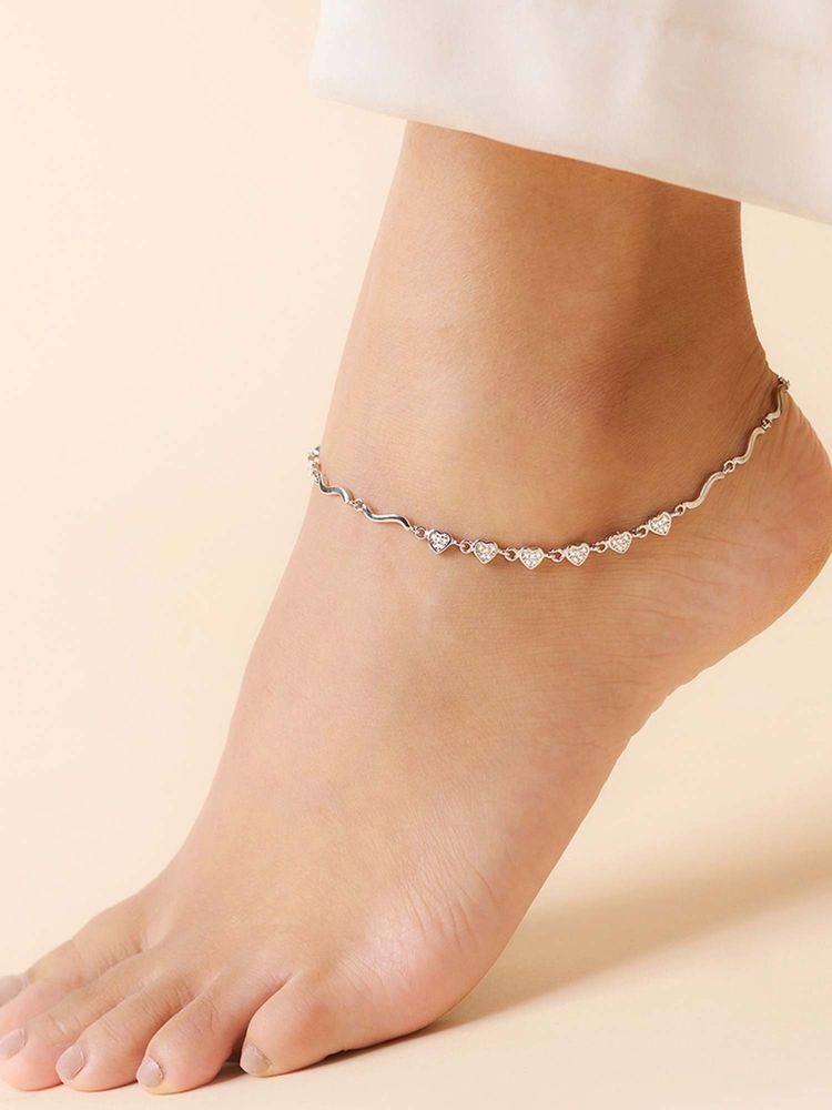 Zavya The Loving Steps Heart Anklet (Adjustable)-picture-10