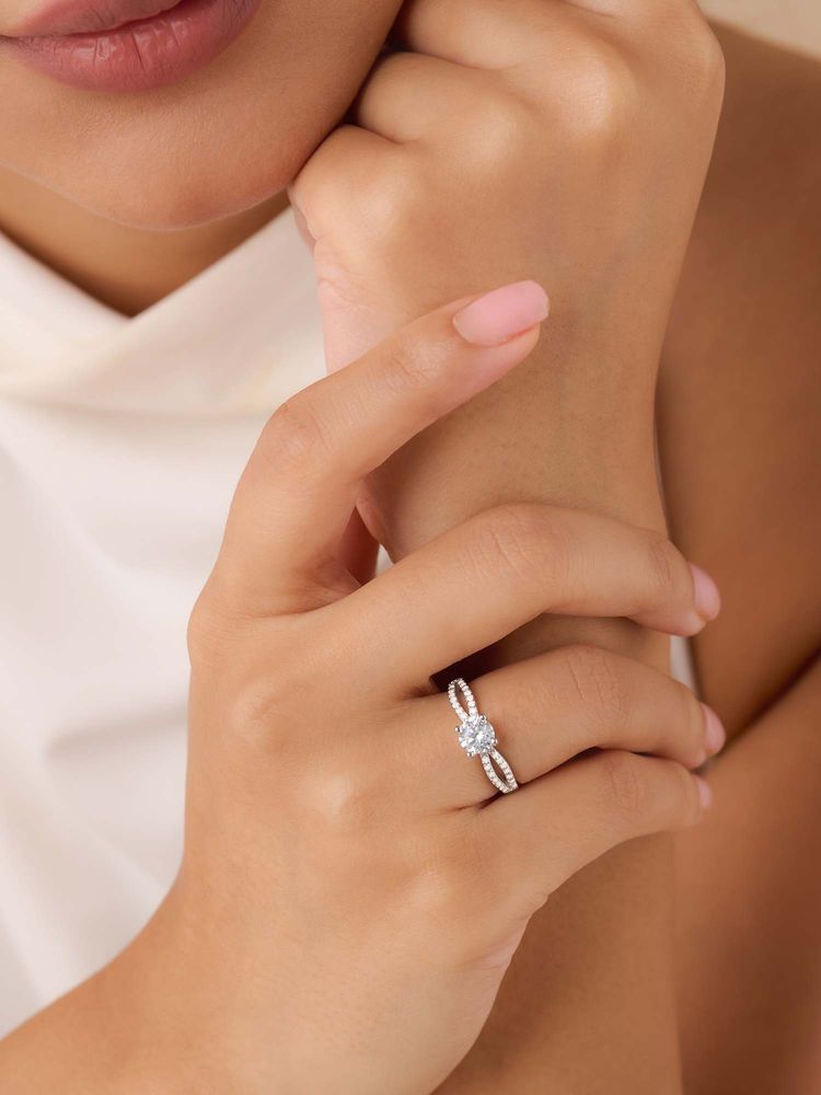 Zavya Promise of Forever Solitaire Rhodium Plated Ring (Adjustable)-picture-23