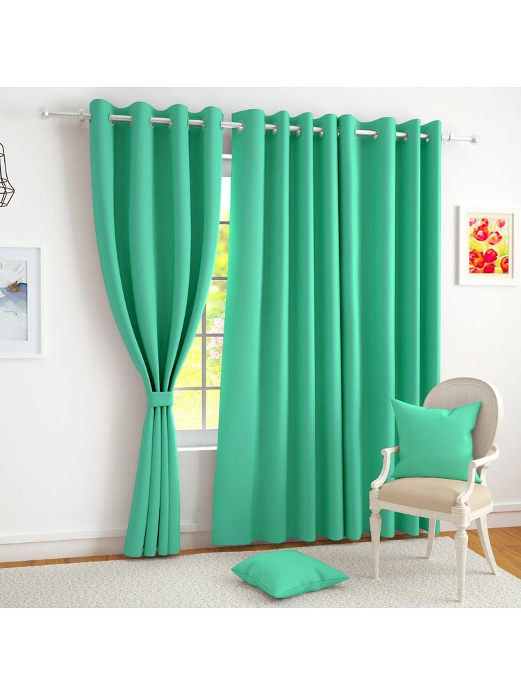 Story@Home Blackout 300 GSM Polyester Curtain (Teal)-image-4