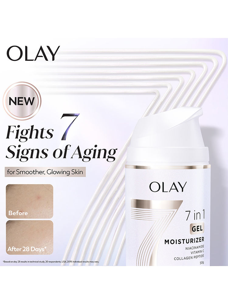 Olay 7in1 Ultra Light Gel Moisturizer Fight 7 Signs of Aging with Niacinamide, Vit C, Collagen-image-29