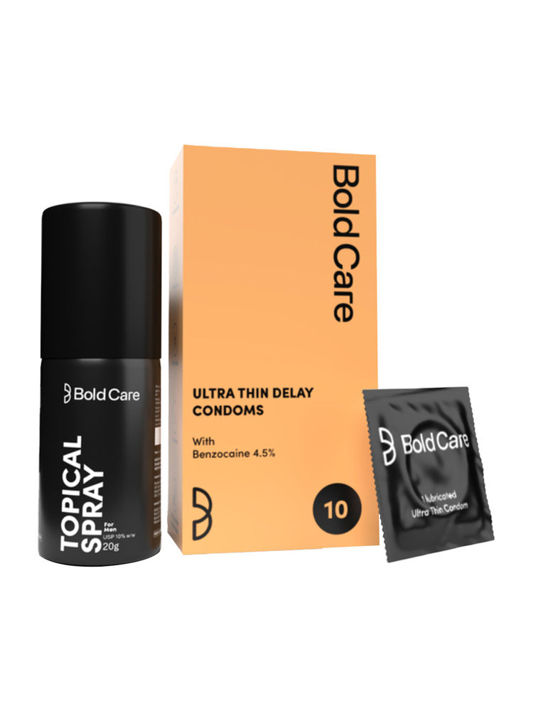 Bold Care Extend Topical Spray + 404 Ultra Thin Delay Condoms Combo-image-34