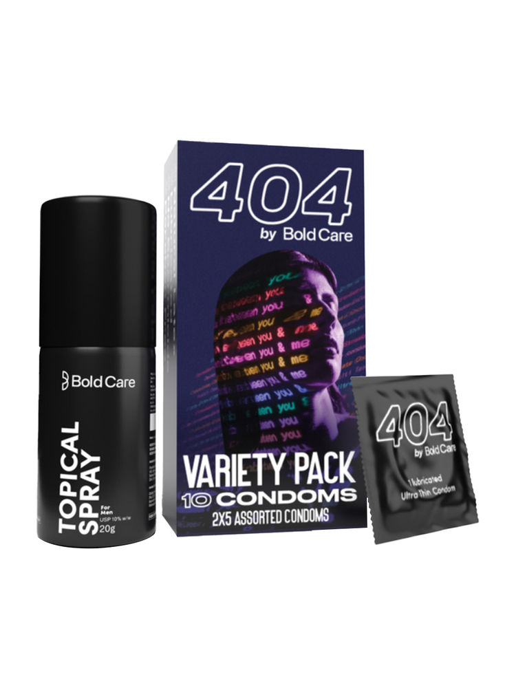 Bold Care Extend Topical Spray + 404 Variety Pack Condoms Combo-image-6