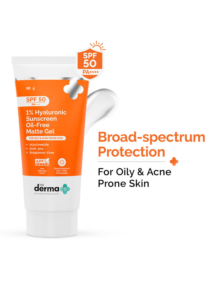 The Derma Co. 1% Hyaluronic Sunscreen Oil-Free Matte Gel SPF 50+ PA++++