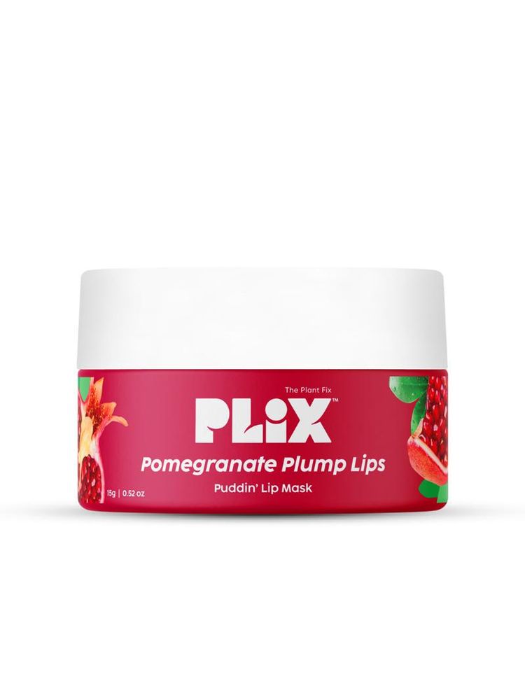 Plix Pomegranate Plump Lips Puddin’ Mask for Dry Lips With Chiuri Butter + Vit C, Lightens Dark Lips
