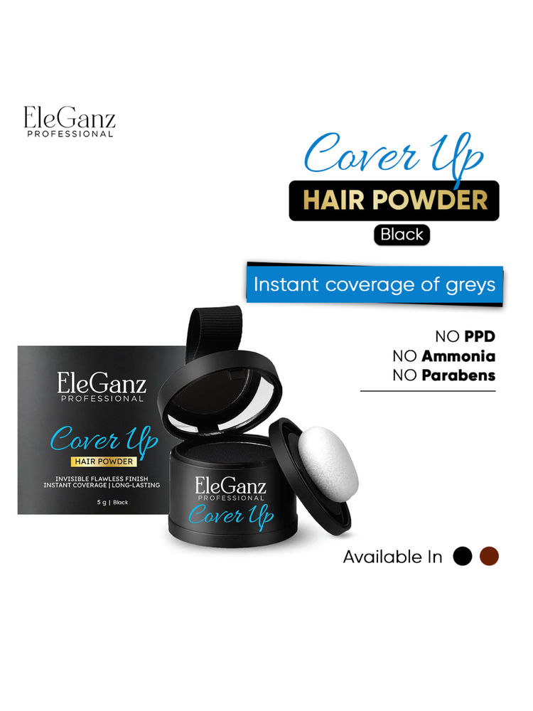 Eleganz Professional Touch Up Powder for Grey Hair Coverage - Retouch Instant Root CoverUp