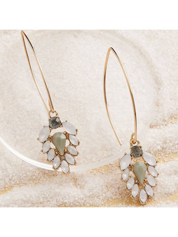 Zaveri Pearls Grey Dazzling Stones Embellished Contemporary Drop Earring-ZPFK15153-picture-28