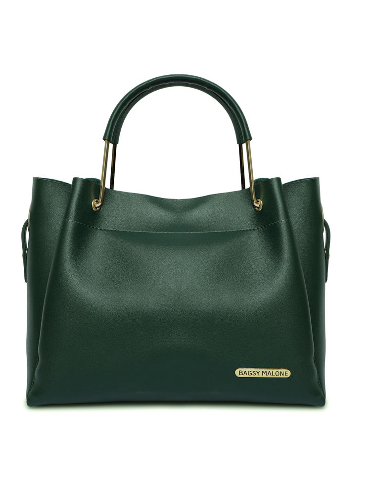 Bagsy Malone Green Color Stylish Tote Handbag